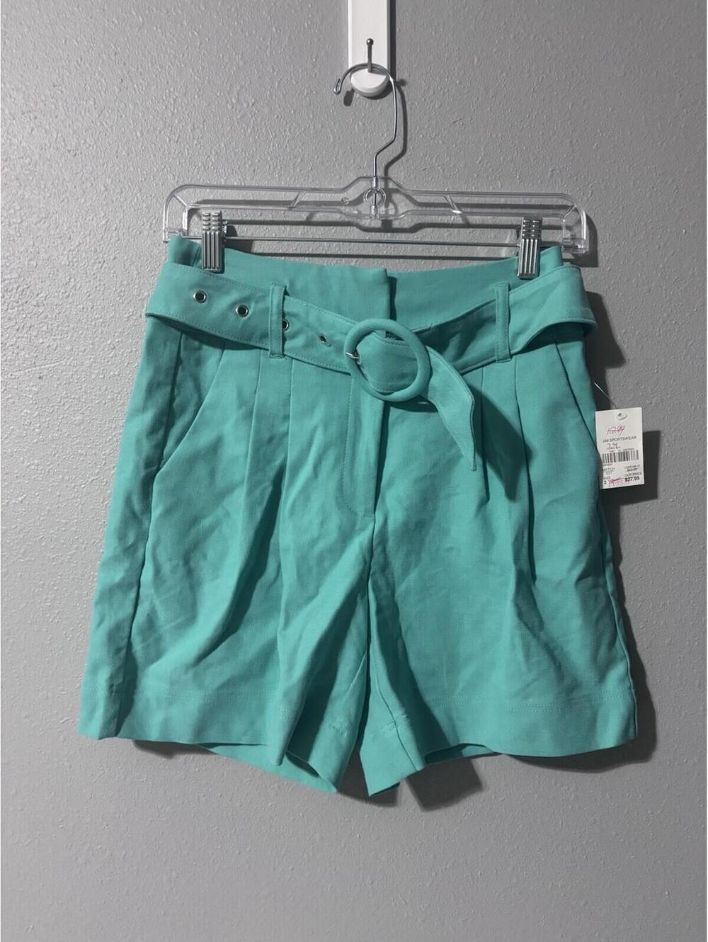 Cato NWT Blue Green Shorts With Belt Size 2